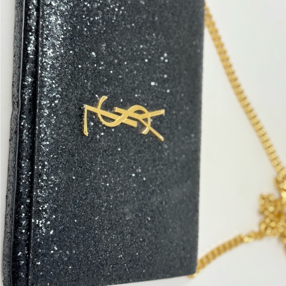 💯 Authentic YVES SAINT LAURENT Kate Monogramme Glitter Crossbody - Picture 11 of 12